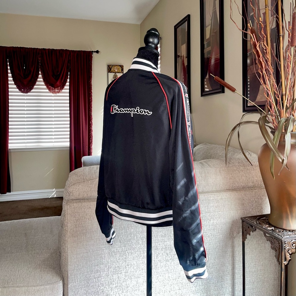 Champion Black and Red Bomber Varsity Jacket